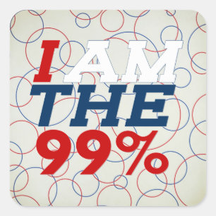 ICH BIN DIE 99 % QUADRATISCHER AUFKLEBER