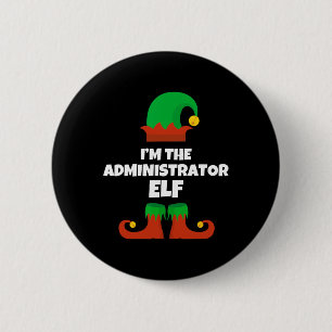 Ich bin die Administrator-Elfen-Familien-Pyjama-We Button