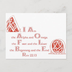 Ich bin die Alpha und Omega Postkarte