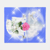 Ich bin die Auferstehung Blue Fleece Blanket (Vorderseite (Horizontal))