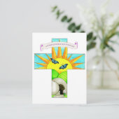 Ich bin die Auferstehung Kreuz Inspiration Postkar Postkarte (Stehend Vorderseite)