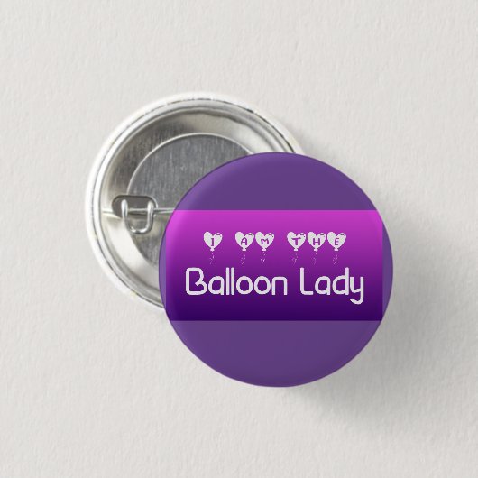 Ich bin die Balloon Lady Button-on-Taste Button (Vorne & Hinten)