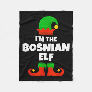 Ich bin die bosnische Elf-Familie-Pyjama-Weihnacht Fleecedecke