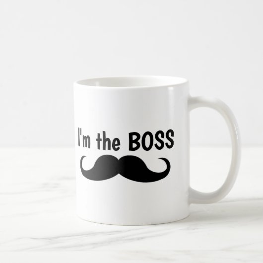 ICH BIN DIE BOSS, MUSTACHE KAFFEE-TASSE KAFFEETASSE (Rechts)