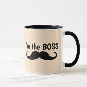 ICH BIN DIE BOSS, MUSTACHE KAFFEE-TASSE TASSE
