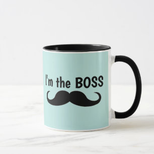 ICH BIN DIE BOSS, MUSTACHE KAFFEE-TASSE TASSE