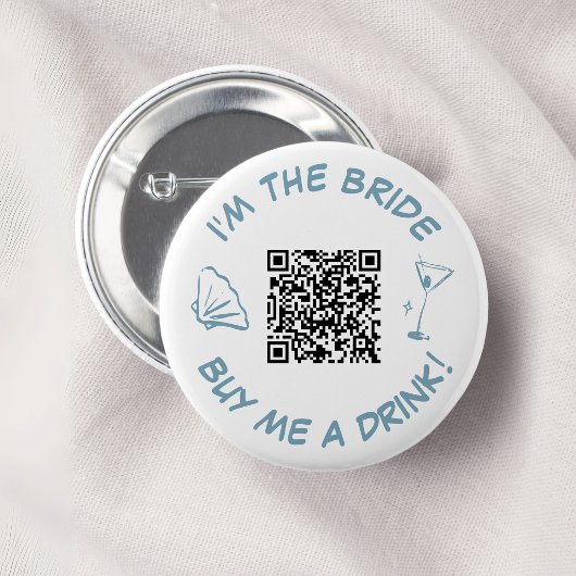 Ich bin die Braut, kauf mir ein Getränk QR Code Button