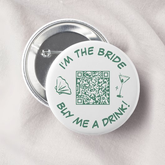 Ich bin die Braut, kauf mir ein Getränk QR Code Button
