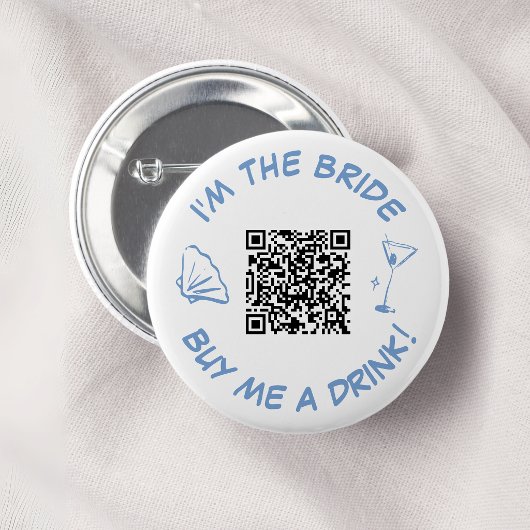 Ich bin die Braut, kauf mir ein Getränk QR Code Button