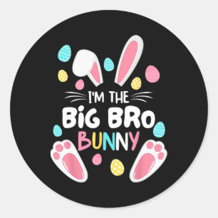 Ich bin die Brother Bunny Big Bro Matching Family Runder Aufkleber