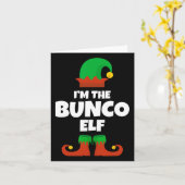 Ich bin die Bunco Elf Familie Pajama Weihnachts-Fu Karte (Gelbe Blume)