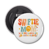 Ich bin die Coole Mama. Ich bin Retro Groovy. Flaschenöffner (Vorderseite)