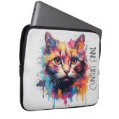 "Ich bin die Coolste" Wasserfarbenkatze - Laptop-S Laptopschutzhülle (Vorne Rechts)