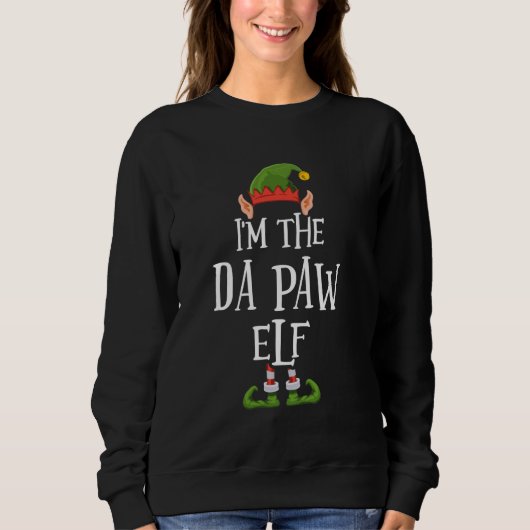 Ich bin die Da Paw Elf Graphic - Funny Ugly Weihna Sweatshirt (Vorderseite)