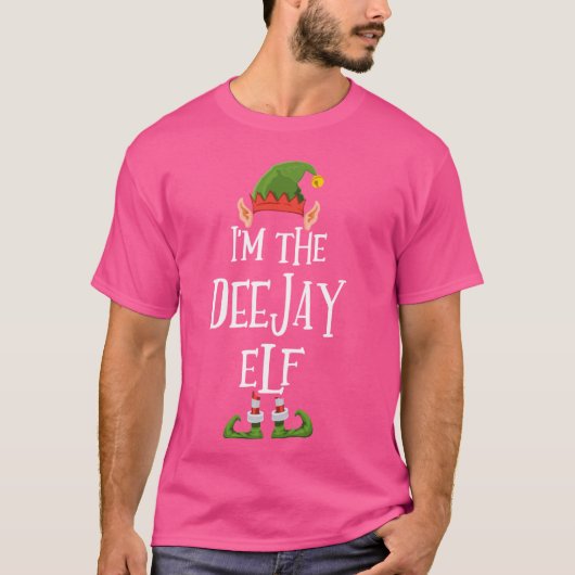 Ich bin die Deejay Elf Graphic - Funny Ugly Weihna T-Shirt (Vorderseite)