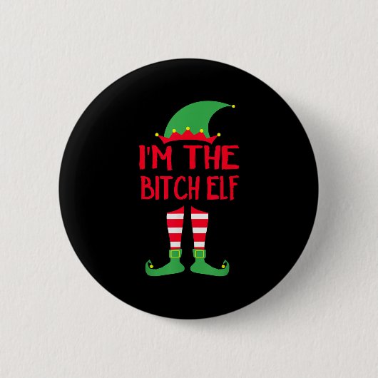 Ich bin die Elf Pajamas Matching Familie Weihnacht Button (Vorderseite)