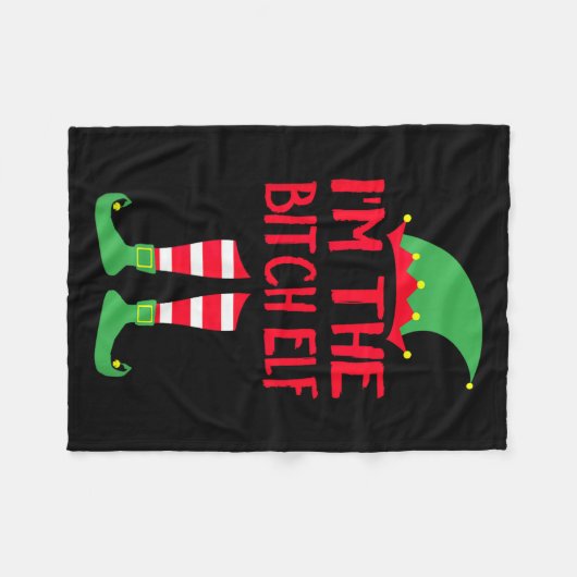 Ich bin die Elf Pajamas Matching Familie Weihnacht Fleecedecke (Vorderseite (Horizontal))