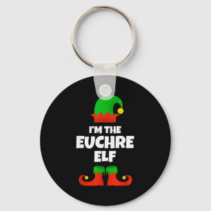 Ich bin die Euchre-Elf-Familie-Pyjama-Weihnachten- Schlüsselanhänger