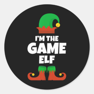 Ich bin die Familie Pajama Game Elf Weihnachtsscha Runder Aufkleber
