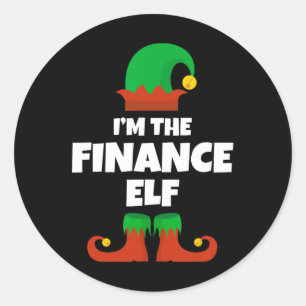 Ich bin die Finanz-Elfen-Familien-Pyjama-Weihnacht Runder Aufkleber