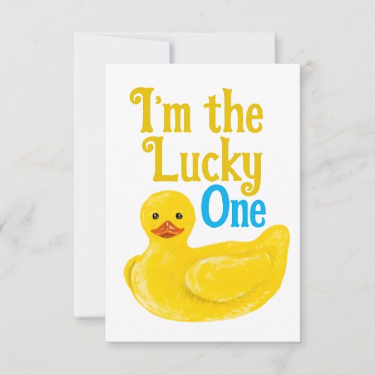 Ich bin die Glückliche Dankeschön-Karte Dankeskarte (Vorderseite)