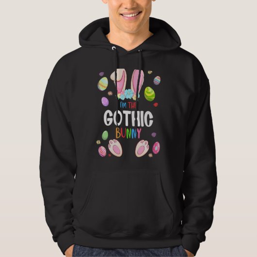 Ich bin die gotische Bunny Oaster Party Matching F Hoodie (Vorderseite)