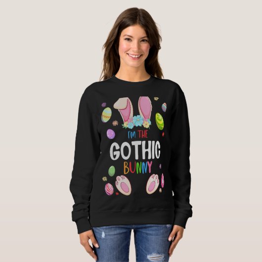 Ich bin die gotische Bunny Oaster Party Matching F Sweatshirt (Vorne ganz)