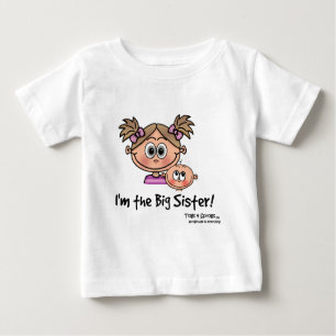 Ich bin die große Schwester mit personalisiertem Baby T-shirt
