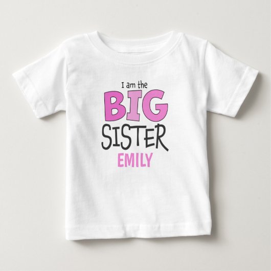 Ich bin die große Schwester Whimsical Niedlich Mod Baby T-shirt (Vorderseite)