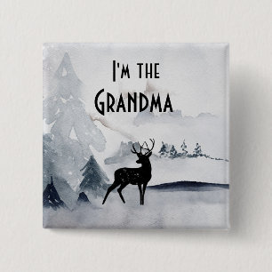 Ich bin die Großmutter Majestic Deer Watercolor Button