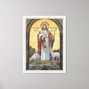 "ICH BIN DIE GUTE SHEPHERD" John 10:11 Mosaikkunst Leinwanddruck
