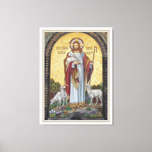 "ICH BIN DIE GUTE SHEPHERD" John 10:11 Mosaikkunst Leinwanddruck (Vorderseite)