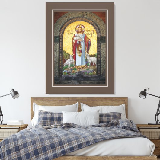 "ICH BIN DIE GUTE SHEPHERD" John 10:11 Mosaikkunst Leinwanddruck (Insitu (Schlafzimmer))