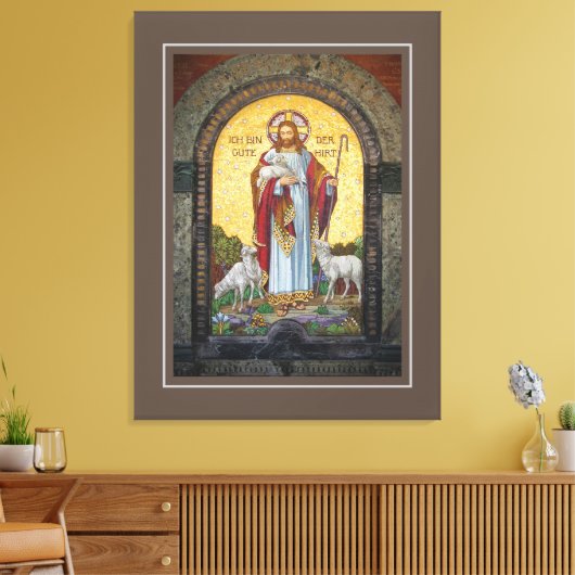 "ICH BIN DIE GUTE SHEPHERD" John 10:11 Mosaikkunst Leinwanddruck (Insitu (Wohnzimmer))