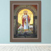 "ICH BIN DIE GUTE SHEPHERD" John 10:11 Mosaikkunst Leinwanddruck (Insitu (Holzboden))