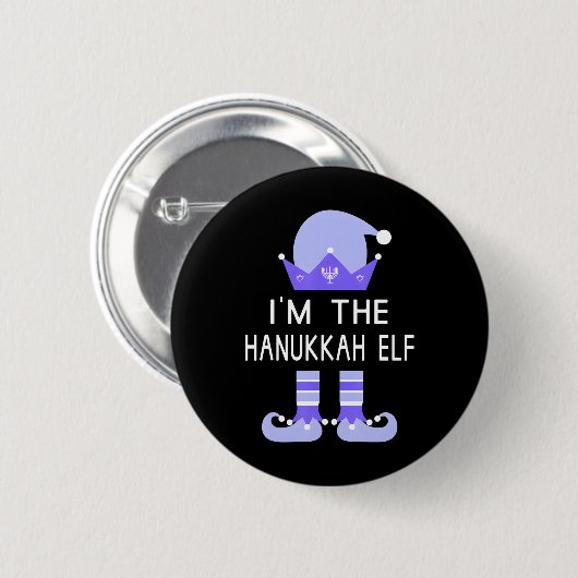 Ich bin die Hanukkah Elf jüdische Menorah Funny Button (Vorne & Hinten)