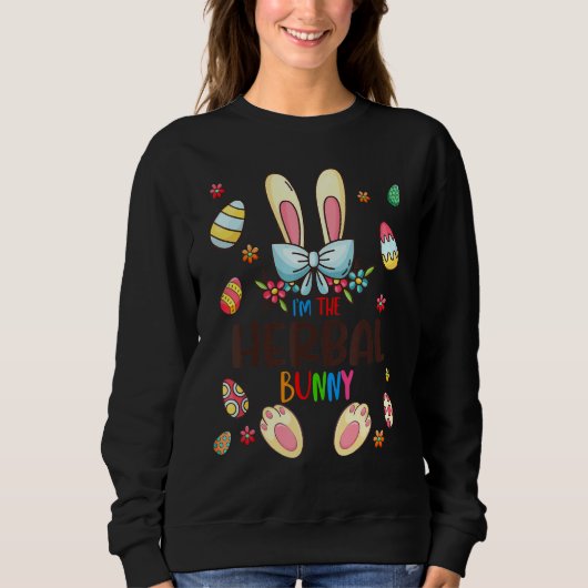 Ich bin die Herbal Bunny Oaster Day Matching Famil Sweatshirt (Vorderseite)