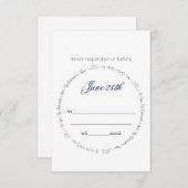 Ich bin die Hochzeitskarte und der Umschlag meines RSVP Karte (Vorne/Hinten)