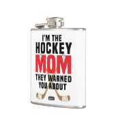 Ich bin die Hockey-Mama, die Sie vor Red gewarnt h Flachmann (Links)