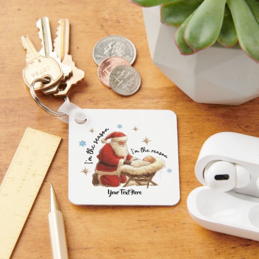 Ich bin die Jahreszeit, ich bin der Weihnachtsfest Schlüsselanhänger (Schreibtisch)