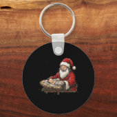 Ich bin die Jahreszeit Weihnachten im Grund Jesus Schlüsselanhänger (Vorderseite)