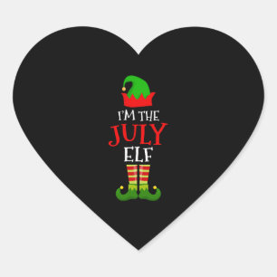 Ich bin die Juli Elf Matching Familie Weihnachten Herz-Aufkleber
