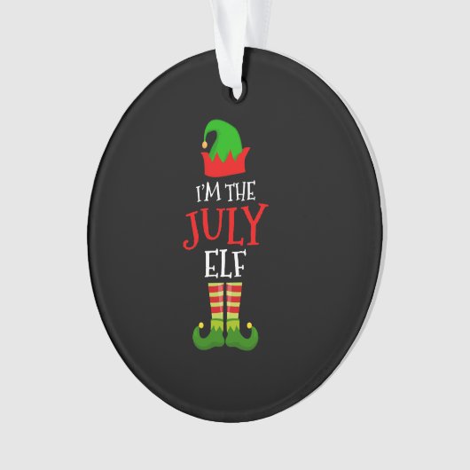 Ich bin die Juli Elf Matching Familie Weihnachten Ornament (Vorderseite)