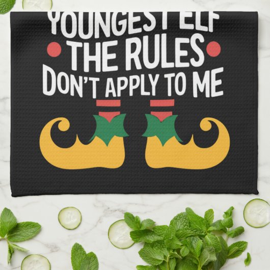 Ich bin die jüngste Elf-Matching-Familie Weihnacht Geschirrtuch (Gefaltet)