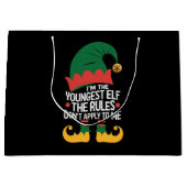 Ich bin die jüngste Elf-Matching-Familie Weihnacht Große Geschenktüte (Vorderseite)