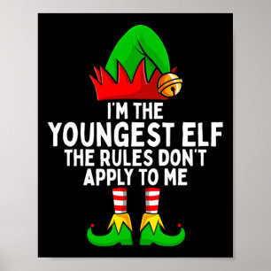 Ich bin die jüngste Elf-Matching-Familie Weihnacht Poster