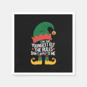 Ich bin die jüngste Elf-Matching-Familie Weihnacht Serviette (Vorderseite)