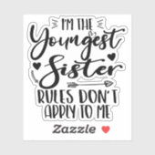Ich bin die jüngste Schwester Sarcasm Lover, Niedl Aufkleber (Blatt)