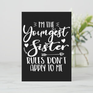 Ich bin die jüngste Schwester Sarkasmus Liebhaber Feiertagskarte
