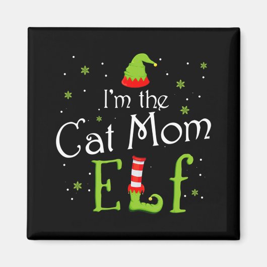 Ich bin die Katze Mama Elf Weihnachten Matching We Magnet (Vorne)